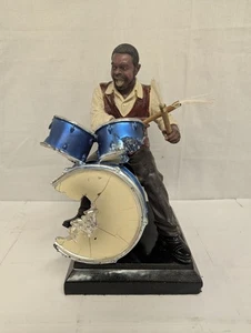 Jazz Drummer Musical Theme Statue Ornament Retro Style Decorative - Picture 1 of 13