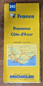 Michelin Map Provence Cote d'Azur No. 245 1cm to 2 km Nimes Marseilles Avignon - Picture 1 of 1
