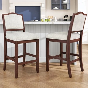 Counter Height Bar Stools Set of 2 Barstools Rustic Kitchen Island Dining Room - Picture 1 of 26