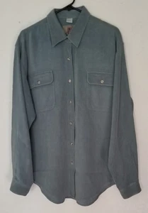 THE TERRITORY AHEAD Vintage Mens 100% Silk Blue Longsleeve LARGE Shirt Button Up - Picture 1 of 8