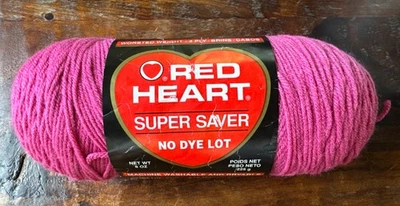 1 Skein Red Heart Super Saver Yarn - “Raspberry” #375 Mauve 8oz - Image 1 of 4