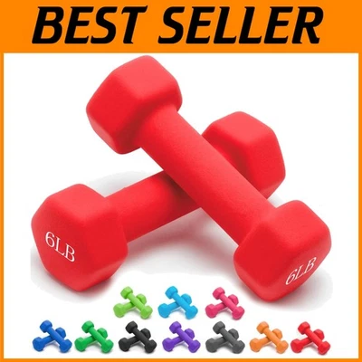 Colorful Neoprene Dumbbells Set - Anti-Slip Hex Shape - Image 1 of 4
