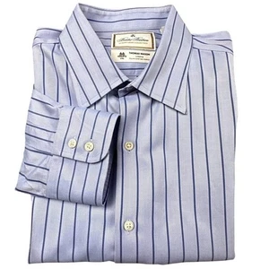 NWOT Brooks Brothers Thomas Mason Regent Fit Luxury Blue Pinstripe Shirt 17/33 - Picture 1 of 10