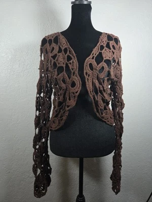 Cárdigan Suéter Vintage Newport News Crochet Para Mujer Mediano Cottagecore Boho Foto 1 de 4