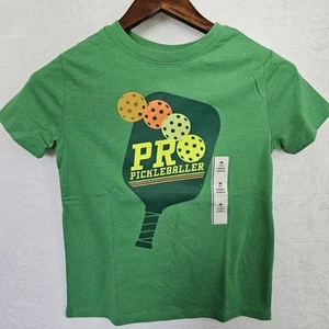 NWT Boys' Short Sleeve 'Pro Pickleballer' Graphic T-Shirt - Cat & Jack Green M - Picture 1 of 8