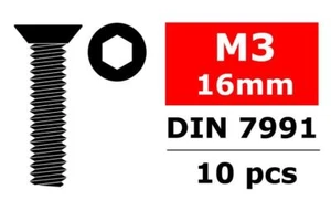 Corally - Steel Screws M3 x 16mm, Hex Flat Head, 10pcs - Picture 1 of 1