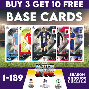 Match Attax 2023 2022/23 22/23 Champions League Base Cards #1 - #189  Football