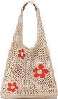 Crochet Beach Bag Tote: Small Knit Bag Summer Shoulder Bag for Vacation