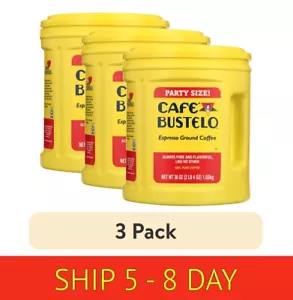 (3 pack) Cafe Bustelo Espresso Ground Coffee, Dark Roast, 36 oz Canister...(w16) - Picture 1 of 8