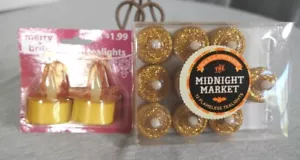 NUOVO Mercato di Mezzanotte 12 Batteria Senza Fiamma Halloween Glitter Arancione LED Tealights - Foto 1 di 10