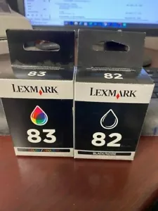 2 NEW SEAL! Lexmark 82 & 83 Black Color Ink Set 18L0042 18L0032 SEAL out of date - Picture 1 of 1