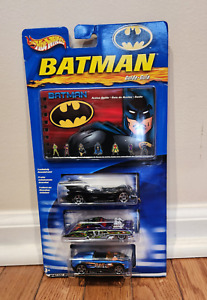 Hot Wheels Batman 3 Car Set With Limited Edition Action Guide