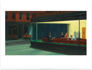 NIGHTHAWKS - Edward Hopper 60x80 Kunstdruck Poster Plakat Bild - Picture 1 of 1