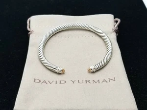 David Yurman Cable Classic Morganite & Diamonds 5mm Cable Cuff Bracelet small - Picture 1 of 6