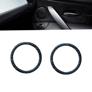 2Pcs Carbon Fiber Inner Door Speaker Ring Trim Cover For BMW Z4 E85 E86 2003-08 - Imagen 1 de 11
