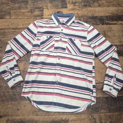 Unionbay Striped Button Down Shirt Casual Long Sleeve Navy Red White Medium - Image 1 of 4