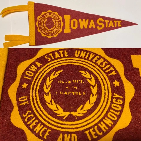 1950’s Vintage Iowa State Cyclones ISU Ames University Mini Pennant 3.5x8.75 Cover