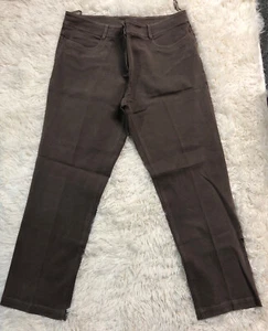 Eileen Fisher Damen Reißverschluss gerades Bein Hose braun italienischer Stoff Größe Large - Bild 1 von 8