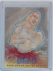 JUEGO DE 2 TARJETAS DE BOCETO CÓMICO WALKING DEAD: LORI & JUDITH ARTISTA FREDDY LOPEZ FL14 - Imagen 1 de 2