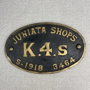 Réplica de placa de resina K4s Juniata Shops Altoona PA Builders de Walter E. Lee Inc - Imagen 1 de 10