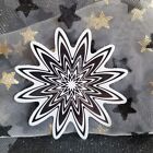 BWC008-Flower Shaped Black and White Sticker Flowers Monochromatic Psychedelic