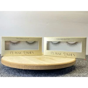 J's Beauty Natural Black Strip Eyelashes Medium Length 2 Pairs Set - Picture 1 of 2