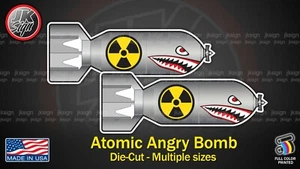 ATOMIC ANGRY BOMB USA Die-Cut Sticker Decal WW2 Car Window Laptop PC MAC - Picture 1 of 2