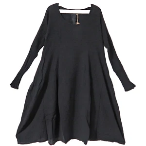 PRIVATSACHEN tolles Crinkel Kleid Ecokattun 46-48-50 HEISSHALT Taschen 'kaviar' - Bild 1 von 3