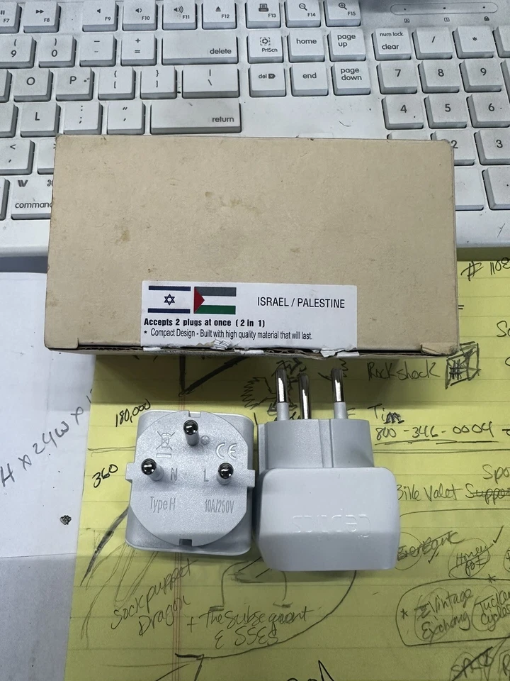 Ceptics USA to Israel, Palestine Travel Adapter Plug - Type H (CT-14, 3 Pk) - Image 1 of 1