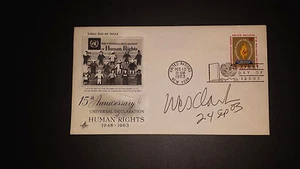 Autogramm FDC General WESLEY CLARK United Nations Cover signed 2003 - Bild 1 von 2