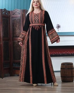 Luxury Fashion Long Sleeve Thobe Kaftan - Elegant Handcrafted Design multicolor - Picture 1 of 4