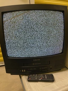 2000s Vintage Emerson Emc 1902  CRT Retro Gaming TV with VHS Remote Works Great - Picture 1 of 6