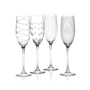Set 4 bicchieri da champagne CHEERS CRYSTAL da 250 ml con motivo Creative Tops - Foto 1 di 5