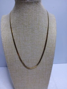 Collar de cadena de 20 pulgadas de largo flexible plano de 4 mm de ancho dorado - Imagen 1 de 15