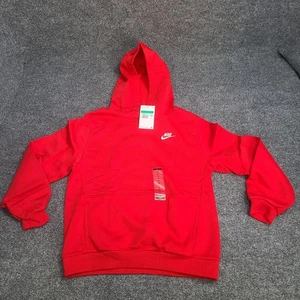 Nike Sweatshirt Kids Extra Large University Red Club Hoodie Sweater Boys XL - Picture 1 of 14