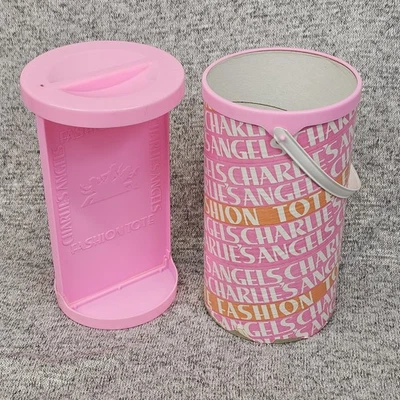 Bolsa tote vintage 1978 Charlie's Angels moda Hasbro rosa estojo de transporte armazenamento de bonecas - Imagem 1 de 4