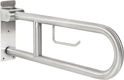 HOOJTNY Maniglione Bagno Disabili 60cm con Portarotolo, Maniglia Doccia Anziani