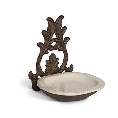 Reposacucharas de cerámica crema Grazia con soporte de metal  Foto 1 de 2