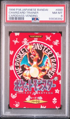 PSA 8 Charizard Town Map Trainer Carddass Vending 1996 Japanese Bandai Pokemon - Image 1 of 2