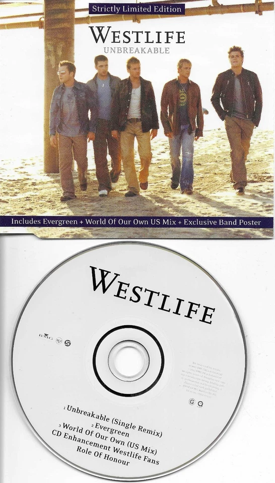 WESTLIFE Unbreakable 4TRX 2 MIXES & UNRELEASE & VIDEO Europe CD Single USA seler Foto 1 de 1