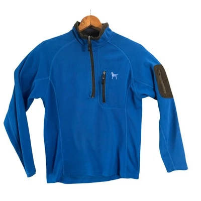 Черный собаки синий флис четверть молнии пуловер толстовка средний - Изображение 1 из 4