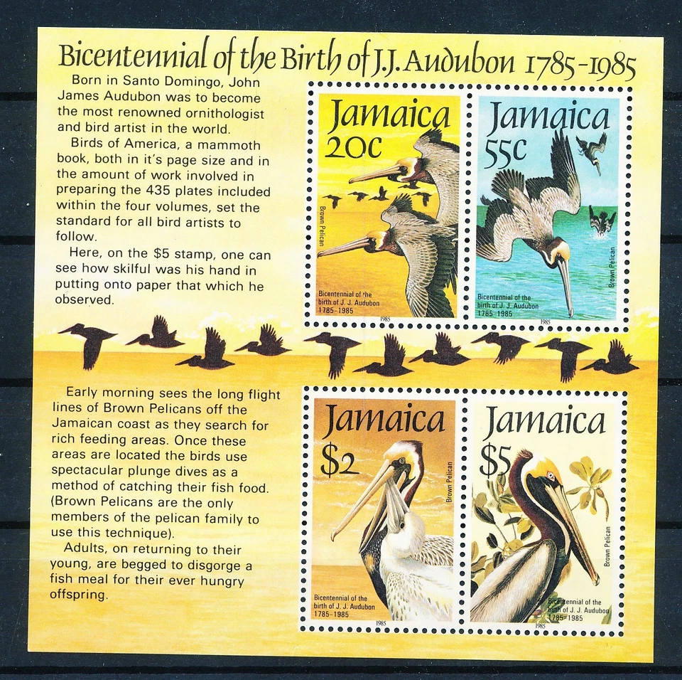 LS62207 Jamaica J.J. Audubon birds good sheet MNH - Image 1 of 1