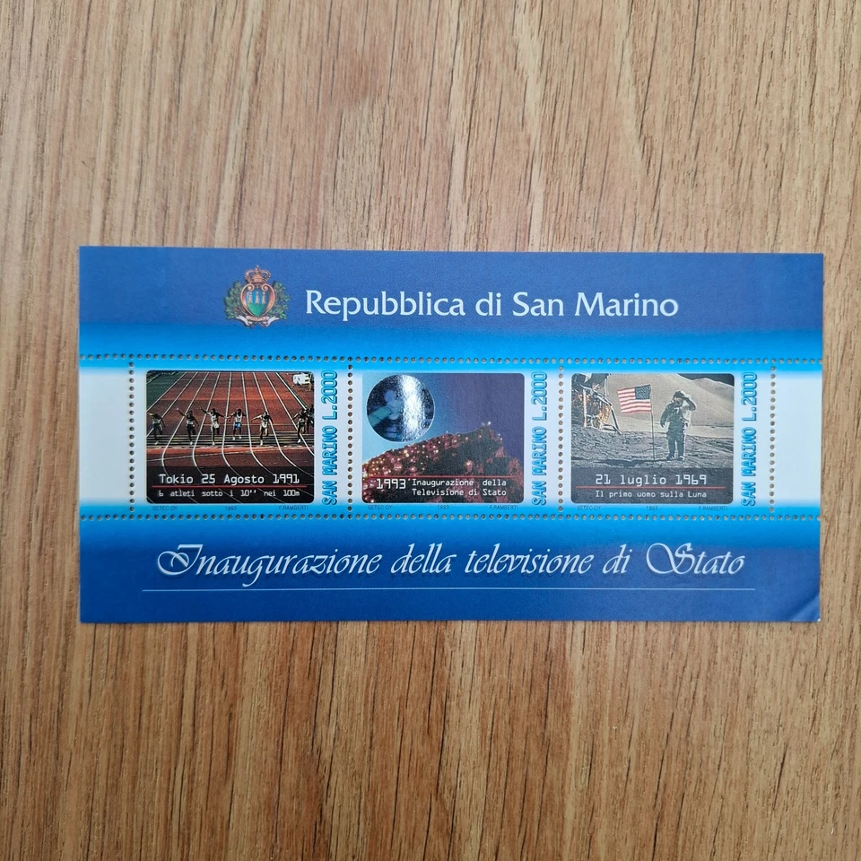 San Marino 1991 sheet hologram/Armstrong stamps (Michel Block 16) nice MNH - Image 1 of 1