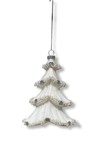 Hand Decorated Pearl Jeweled Tree Ornament 5" - Picture 1 of 3