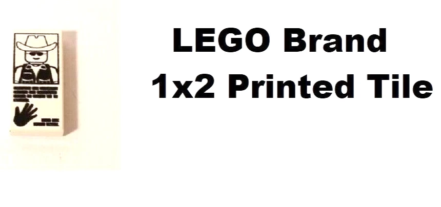 LEGO Minifigura Vaquero Huella de Mano Azulejo 1x2 Western Impreso Letrero Buscado Sheriff Foto 1 de 1