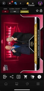 Topps WWE Slam 25 Topps NOW Legendary Stone Cold Bret Hart Red DIGITAL - Zdjęcie 1 z 2