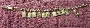 Pulsera Dije Diez Mandamientos Tono Dorado Vintage Cristianismo Fe Católica - Imagen 1 de 8