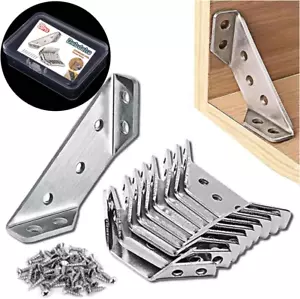 Furniture Corner Connector - 20PCS Universal Stainless Steel L Brackets for Wood - Picture 1 of 12