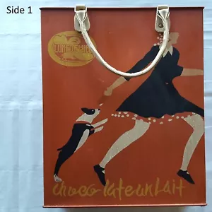 Lune de Miel French Chocolatier 17" Girl & Dog Metal Shopping-Bag Umbrella Stand - Picture 1 of 18