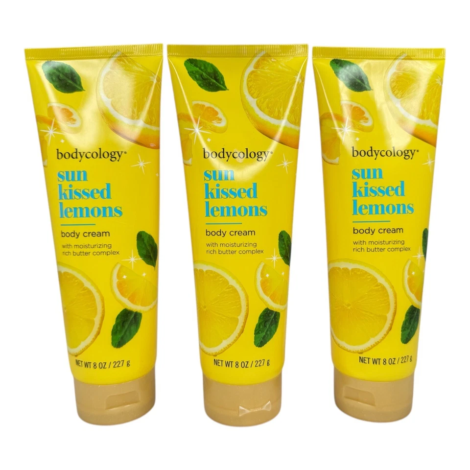Bodycology Sun Kissed Lemons Body Cream Lotion Shea Butter 8 Oz Each